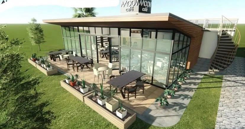 Initial design of 'The Cube' rebranded to 'Moov Cafe'